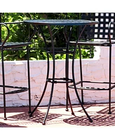 Sunnydaze Decor Elegant Black Wrought Iron Bar Table - 30-Inch Diameter x 39.5 Inches Tall - Dining Table Only