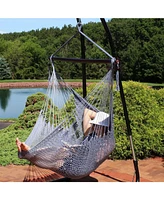 Sunnydaze Decor Indoor/Outdoor Caribbean Xl Hanging Hammock Chair - Soft-Spun Polyester Rope 300-Pound Capacity Green