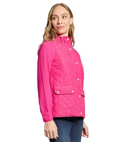 Jones New York Women's Quilted Patch Pocket Vest with Snaps Zipper