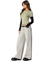 Edikted Womens Casey Low Rise Boyfriend Jeans
