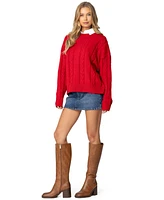 Edikted Women's Acacia Oversized Cable Knit Sweater