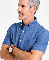 Club Room Men's Chambray Short-Sleeve Button-Down Pocket Shirt, Created for Macy's