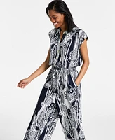 Nautica Jeans Women's Paisley Shirt Jumpsuit