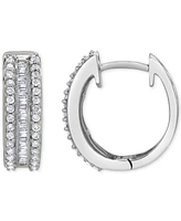 Diamond Triple Row Hoop Earrings (1/2 ct. t.w.) in 14k White Gold