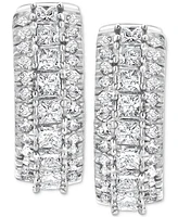 Diamond Cluster Hoop Earrings (1/2 ct. t.w.) in 14k White Gold