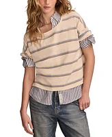 Lucky Brand Women's Striped Short Sleeve T-Shirt