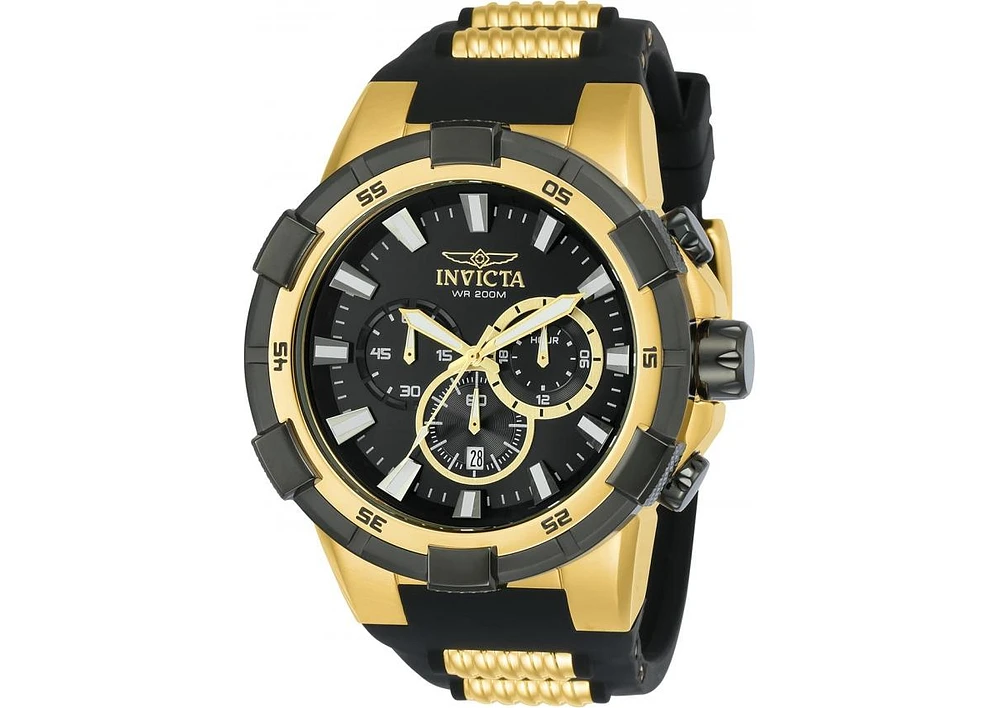 Invicta Men's Aviator Quartz Multifunction Black Dial Watch