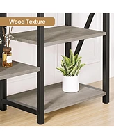 gaomon 5 Tier Bookcase, Triple Wide Book Shelf for Living Room