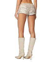 Edikted Women's Wavy Baby Sequin Micro Shorts