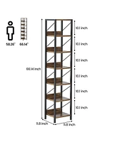 gaomon Narrow Bookshelf 6 Tier Tall Bookcase