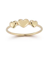 Rachel Zoe Fine Jewelry 14K Gold Triple Puffed Heart Ring