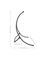 Outdoor Hammock Chair Stand - Steel Hanging Chair Stand with Curved Legs - Black - 84" H
