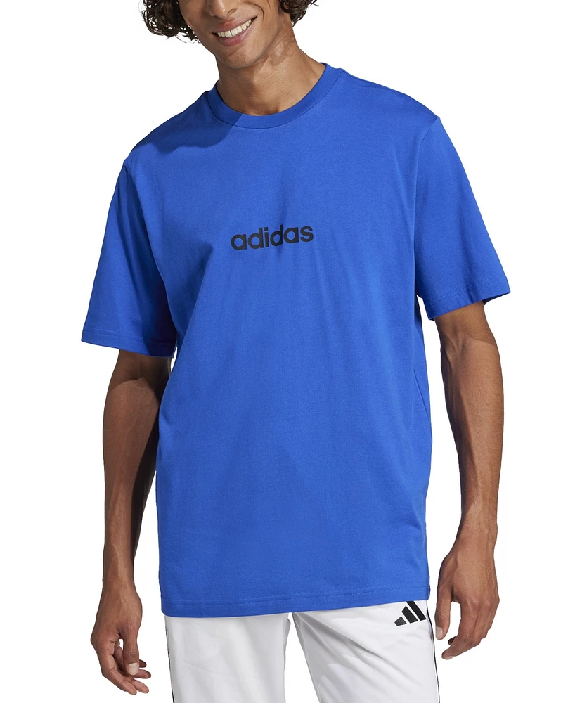 adidas Men's Essentials Regular-Fit Linear Logo Graphic T-Shirt