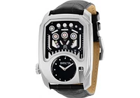 Invicta Men's 35450 Cuadro Quartz 3 Hand Black, Silver Dial Watch
