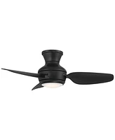 Casa Vieja 36" Whirl Modern Industrial Indoor Outdoor Ceiling Fan 3 Blade Led Light Remote Control Matte Black Finish Blades Bedroom Patio Living Room