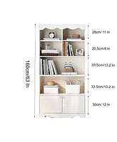 gaomon 5-Tier Bookcase, Wooden Bookshelf Storage Organizer