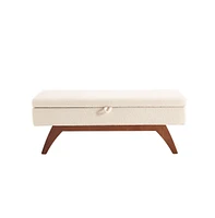 The Pop Home Teddy Storage Bench, Bed End Stool with Hidden Solid Wood Legs-The