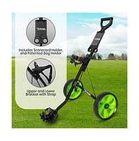 Jovial Foldable 2-Wheel Junior Golf Pull Cart with Scorecard Holder