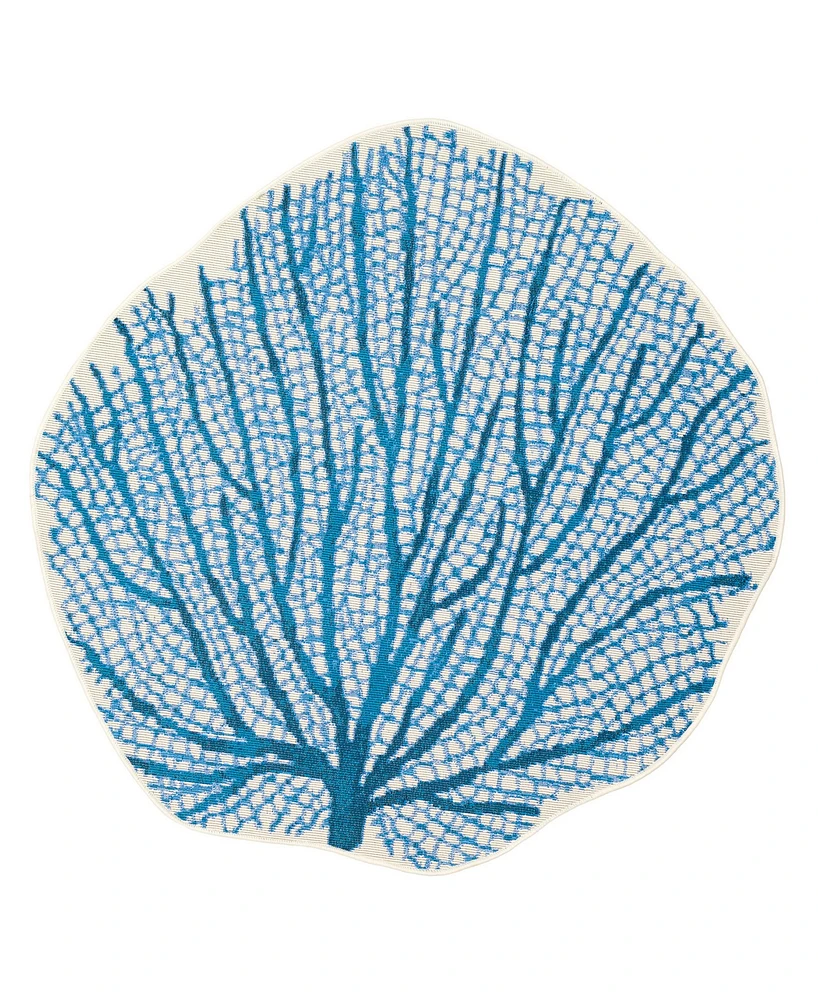 Liora Manne' Esencia Coral Fan 3'3"x3'3" Novelty Area Rug