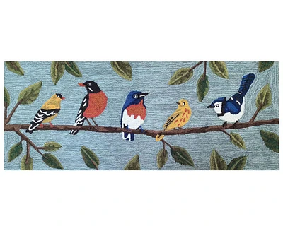 Liora Manne' Frontporch Birds on A Branch 2'x5' Runner Area Rug