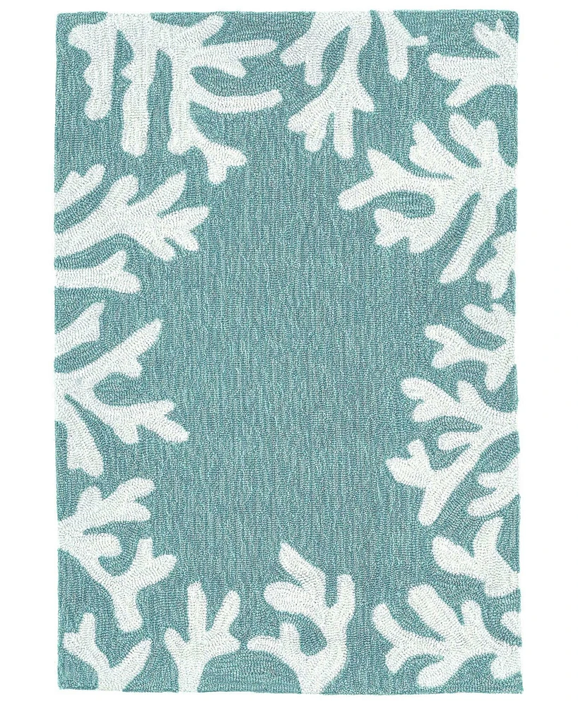 Liora Manne' Capri Coral Border 1'8"x2'6" Area Rug