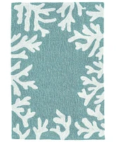 Liora Manne' Capri Coral Border 1'8"x2'6" Area Rug