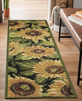 Liora Manne' Marina Sunflowers 1'11"x7'6" Runner Area Rug