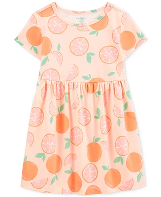 Carter's Toddler Girls Orange-Print Short-Sleeve Dress