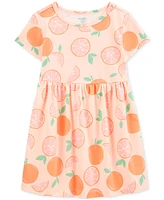 Carter's Toddler Girls Orange-Print Short-Sleeve Dress