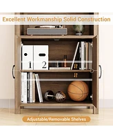gaomon Farmhouse Bookshelf With Storage,70.87''Tall Modern 5-Tiers Storage Bookcase