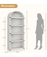 gaomon Bookcase Arched Bookshelf 71.65in Tall Bookcase Farmhouse Display Storage Rack