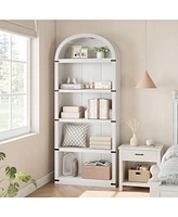 gaomon Bookcase Arched Bookshelf 71.65in Tall Bookcase Farmhouse Display Storage Rack