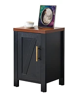 Kings Brand Furniture Sendero Side End Table Nightstand with Storage Cabinet