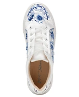 Betsey Johnson Women's Nino Embroidered Toile Lace-Up Sneakers