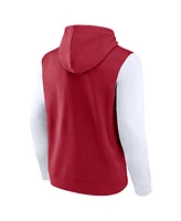 Fanatics Men's Crimson Oklahoma Sooners Extra Point Color block Fleece Pullover Hoodie