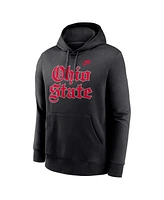 Nike Men's Black Ohio State Buckeyes Old English Fleece Pullover Hoodie