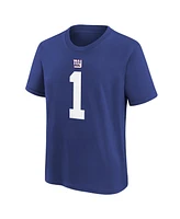 Nike Men's Malik Nabers Royal New York Giants Player Name Number T-Shirt