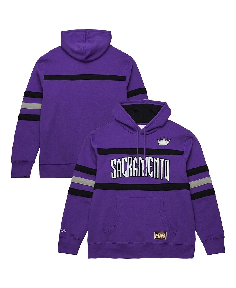 Mitchell & Ness Men's Purple Sacramento Kings Hardwood Classics Nights Head Coach Pullover Hoodie