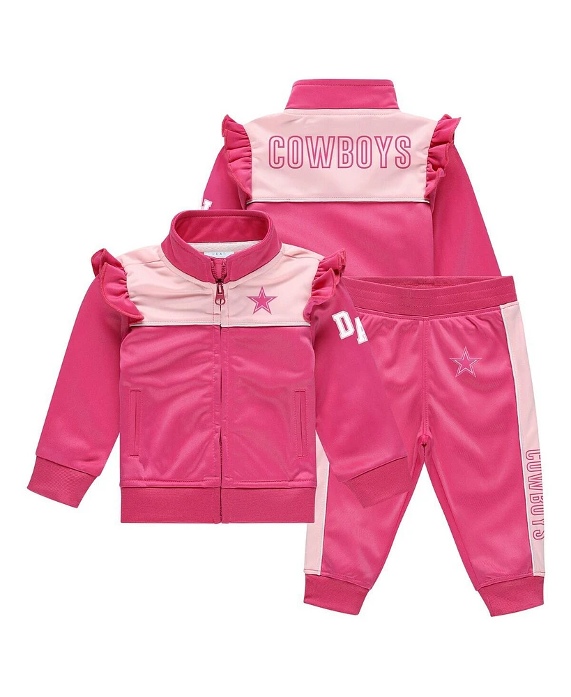 Wear by Erin Andrews Baby Boys and Girls Pink Dallas Cowboys 2-Piece Tracksuit Set