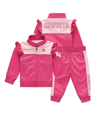 Wear by Erin Andrews Baby Boys and Girls Pink Dallas Cowboys 2-Piece Tracksuit Set