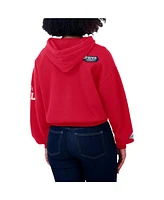 Wear by Erin Andrews Women's Red Atlanta Braves Patch Quarter-Zip Hoodie