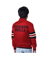 Starter Big Boys and Girls Red Chicago Bulls Scout Varsity Full-Snap Jacket