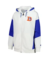 Starter Women's White Denver Broncos Scrimmage Full-Zip Hoodie