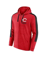 Fanatics Men's Heather Red Cincinnati Reds Gains Fleece Full-Zip Hoodie