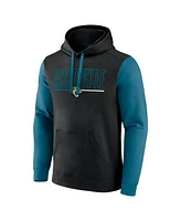 Fanatics Men's Black/Teal Jacksonville Jaguars Outline Pullover Hoodie