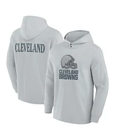 Fanatics Men's Gray Cleveland Browns Elements Blaze Tri-Blend Long Sleeve Hoodie T-Shirt