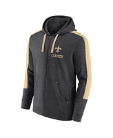 Fanatics Men's Heather Charcoal New Orleans Saints Gains Full-Zip Hoodie