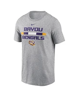 Nike Men's Heather Gray Lsu Tigers Dna Lockup T-Shirt