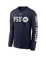 Nike Men's Navy Penn State Nittany Lions Basketball Icon Two-Hit Long Sleeve T-Shirt