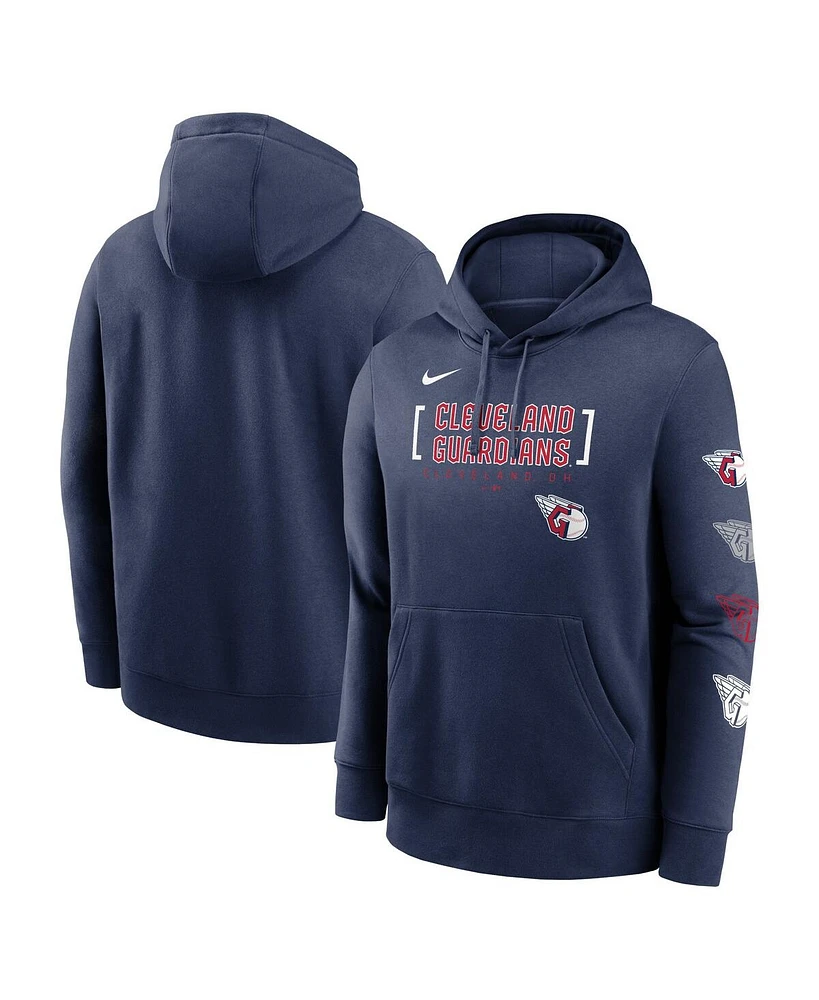 Nike Men's Navy Cleveland Guardians Club Stack Pullover Hoodie